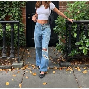 GRLFRND Bell Low Rise Boyfriend Jeans Distressed 100% Cotton 30 NWT